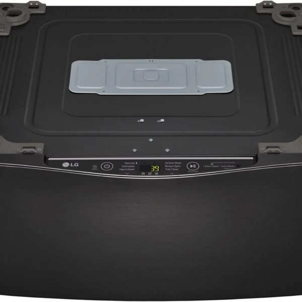 LG – SideKick 1.0 Cu. Ft. High-Efficiency Smart Top Load Pedestal Washer with 3-Motion Technology – Black steel